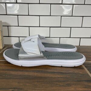 Puma Surfcat Womens Size 10 Shoes White Silver Adjustable Slide Sandals
